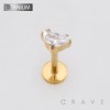 HEART-SHAPED CZ THREADLESS PUSH IN ASTM F136 IMPLANT GRADE TITANIUM LABRET SET